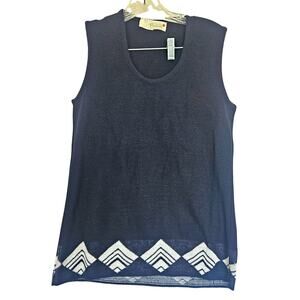 Personal Leslie Fay Small Vintage Sleeveless Geometric Hem Sweater Vest Classic